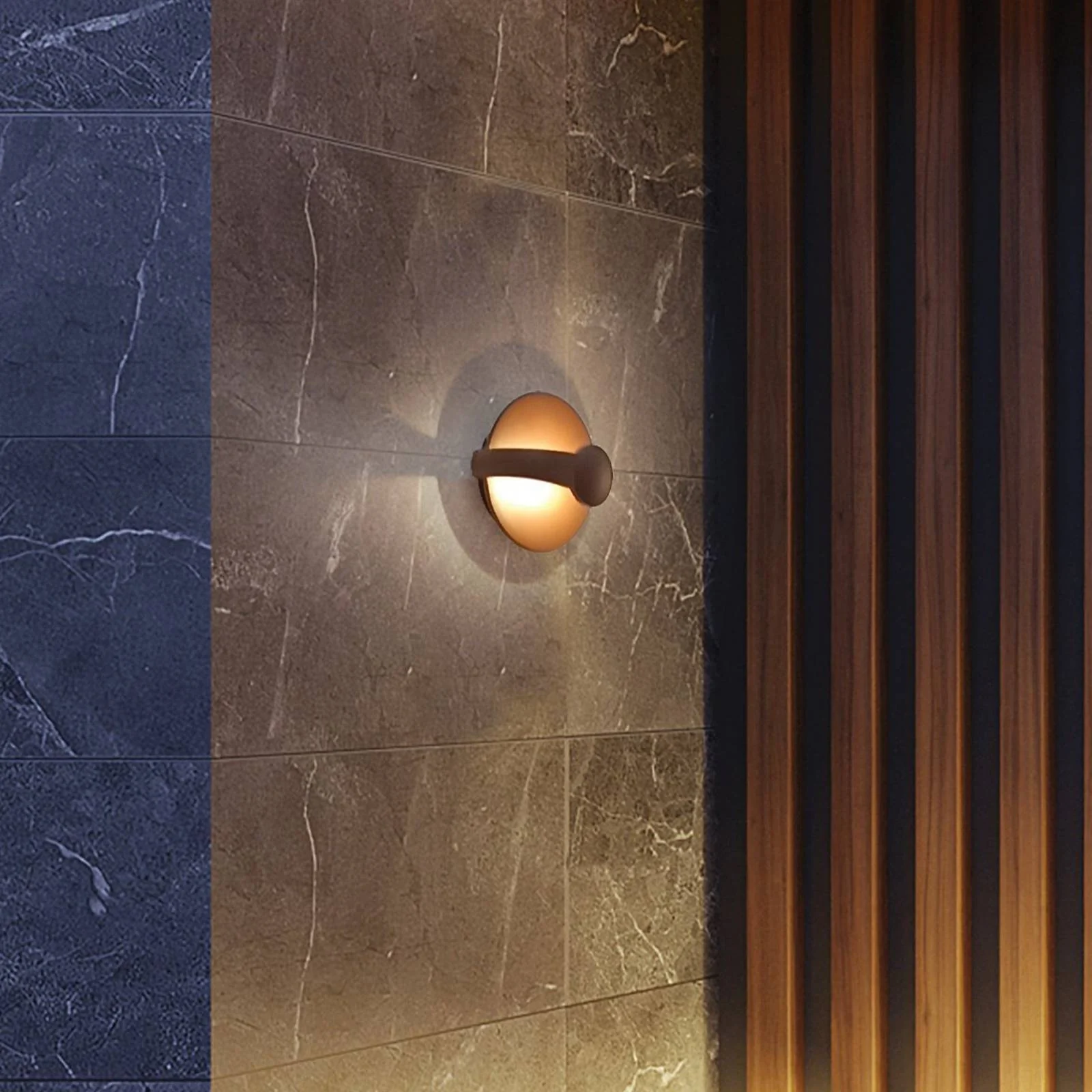 LED-Außenwandlampe Mayorka, rostbraun, Breite 22 cm, IP65 günstig online kaufen