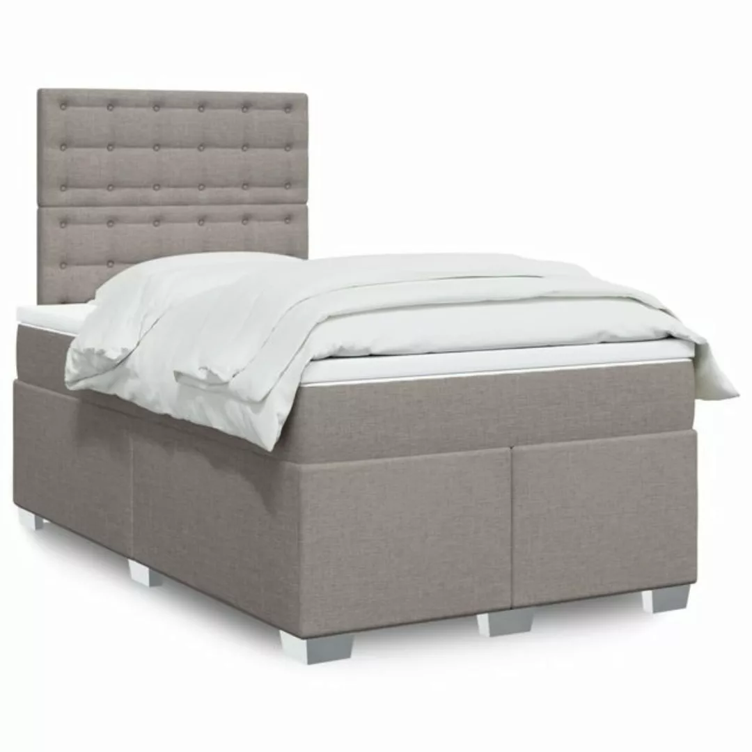 vidaXL Boxspringbett mit Matratze Taupe 120x200 cm Stoff2107500 günstig online kaufen