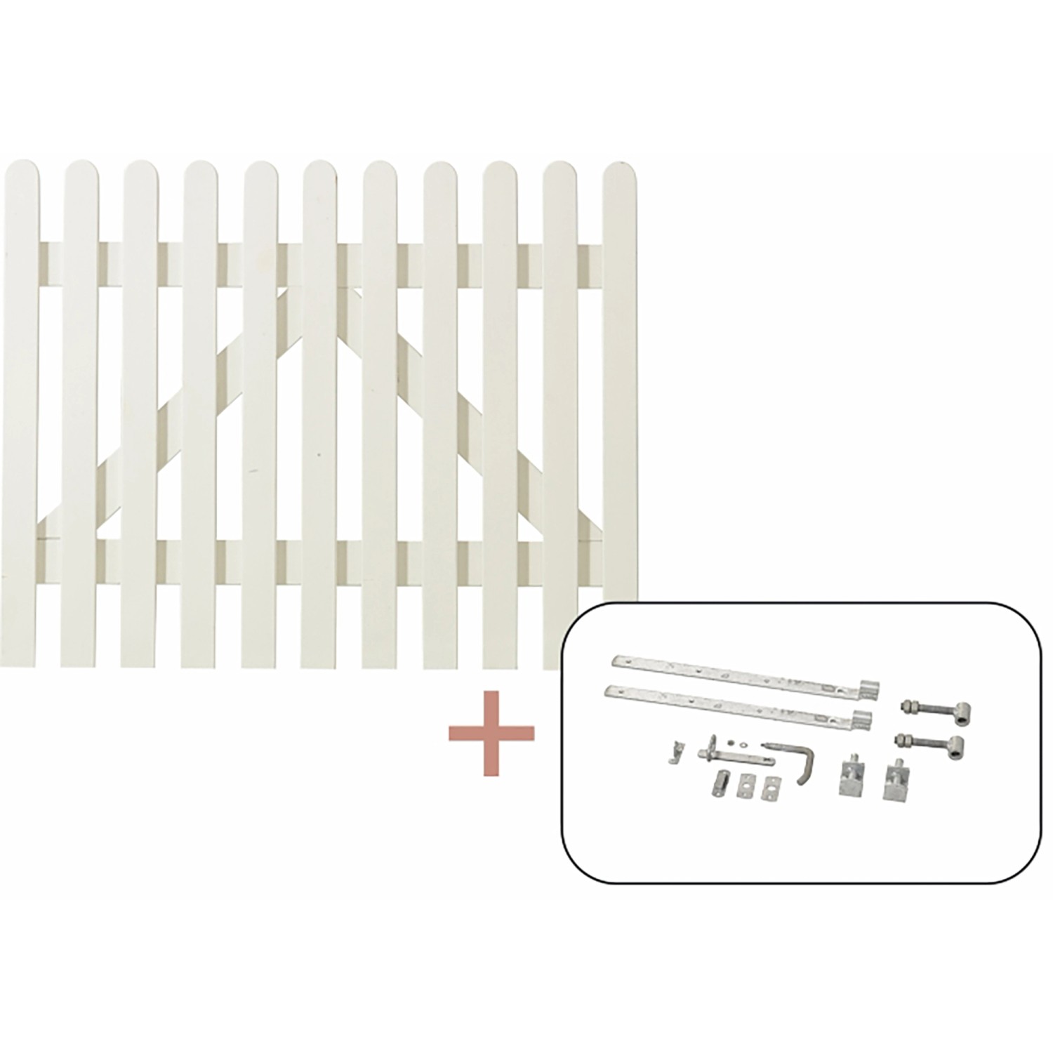 Plus Holz Einzeltor Retro Nadelholz Weiß 100 cm x 80 cm günstig online kaufen