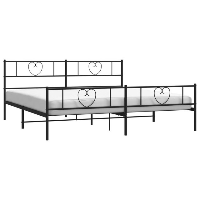 furnicato Bettgestell Metallbett ohne Matratze mit Fußteil Schwarz 180x200 günstig online kaufen