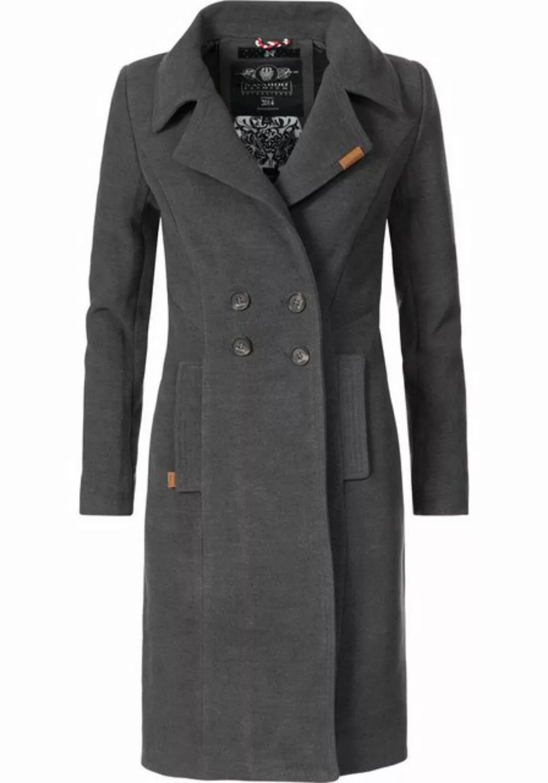 Navahoo Wintermantel "Wooly", edler Damen Trenchcoat in Wollmantel-Optik günstig online kaufen