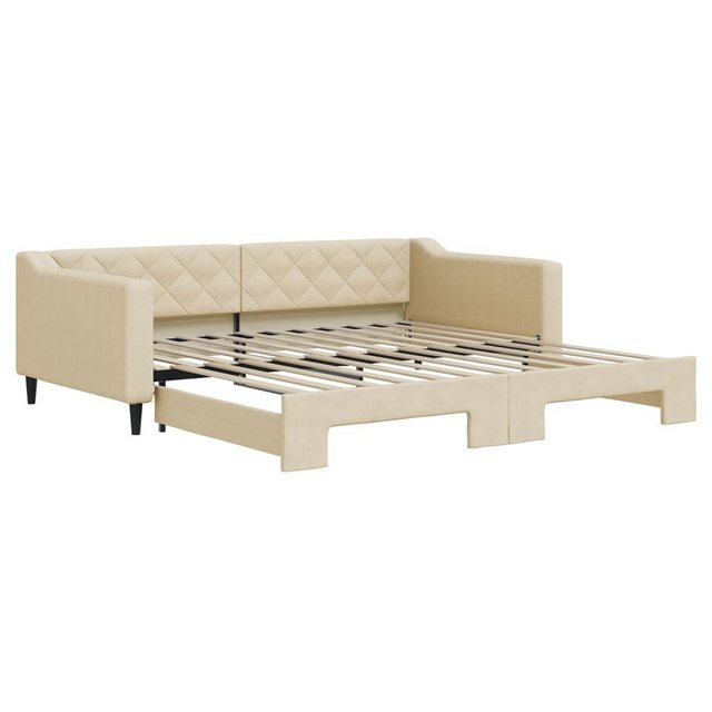 vidaXL Gästebett Gästebett Tagesbett Ausziehbar Creme 100x200 cm Stoff Bett günstig online kaufen