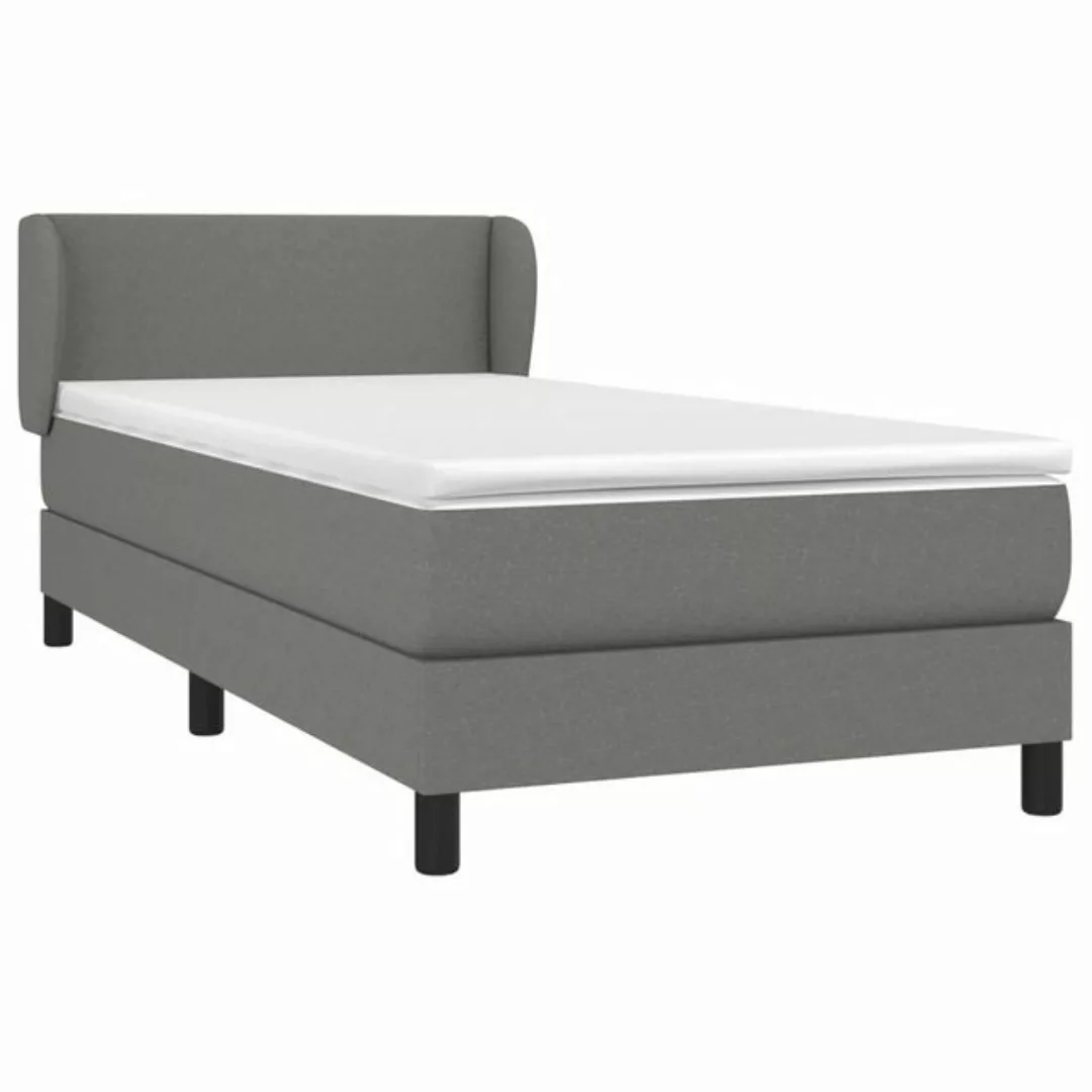 vidaXL Bettgestell Boxspringbett mit Matratze Dunkelgrau 80x200 cm Stoff Be günstig online kaufen