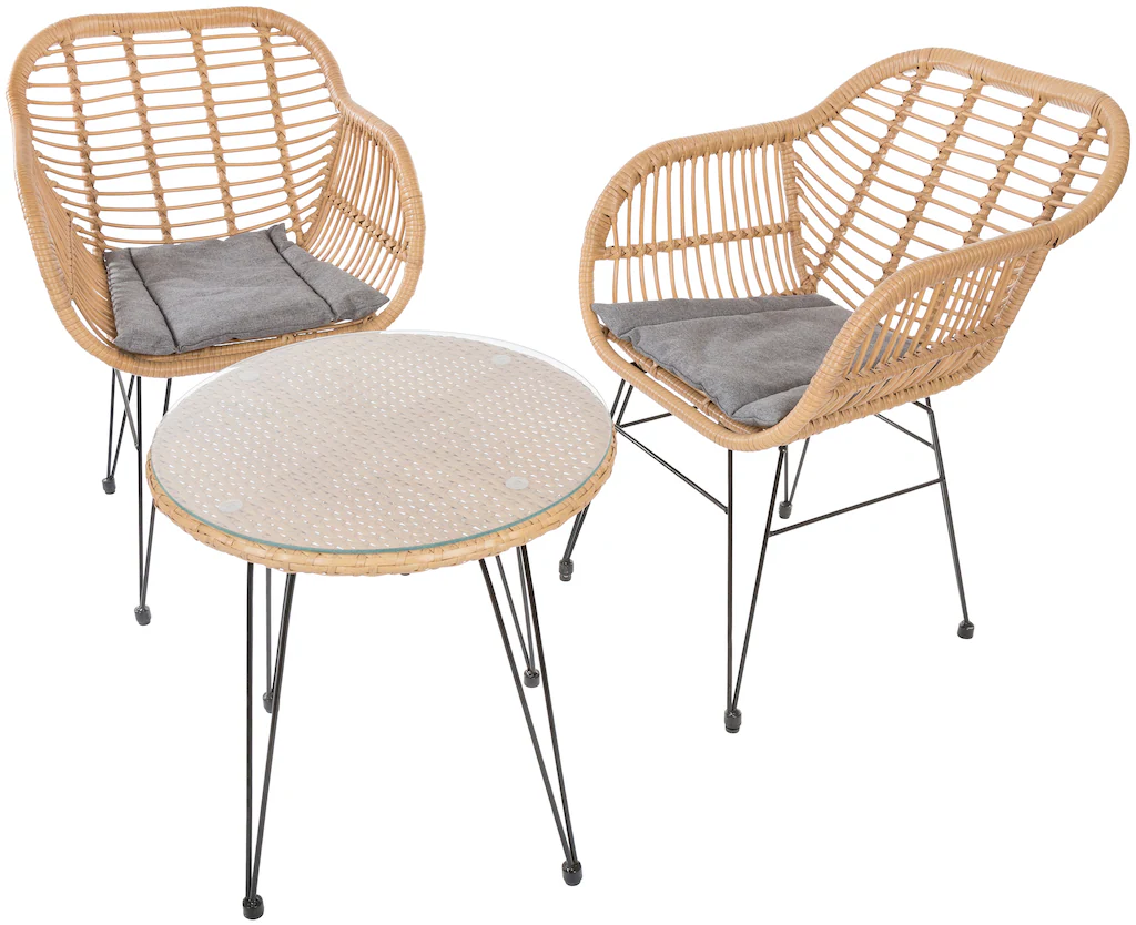 my Flair Gartenlounge-Set, (3 tlg.), 2 Stühle, 1 Tisch günstig online kaufen