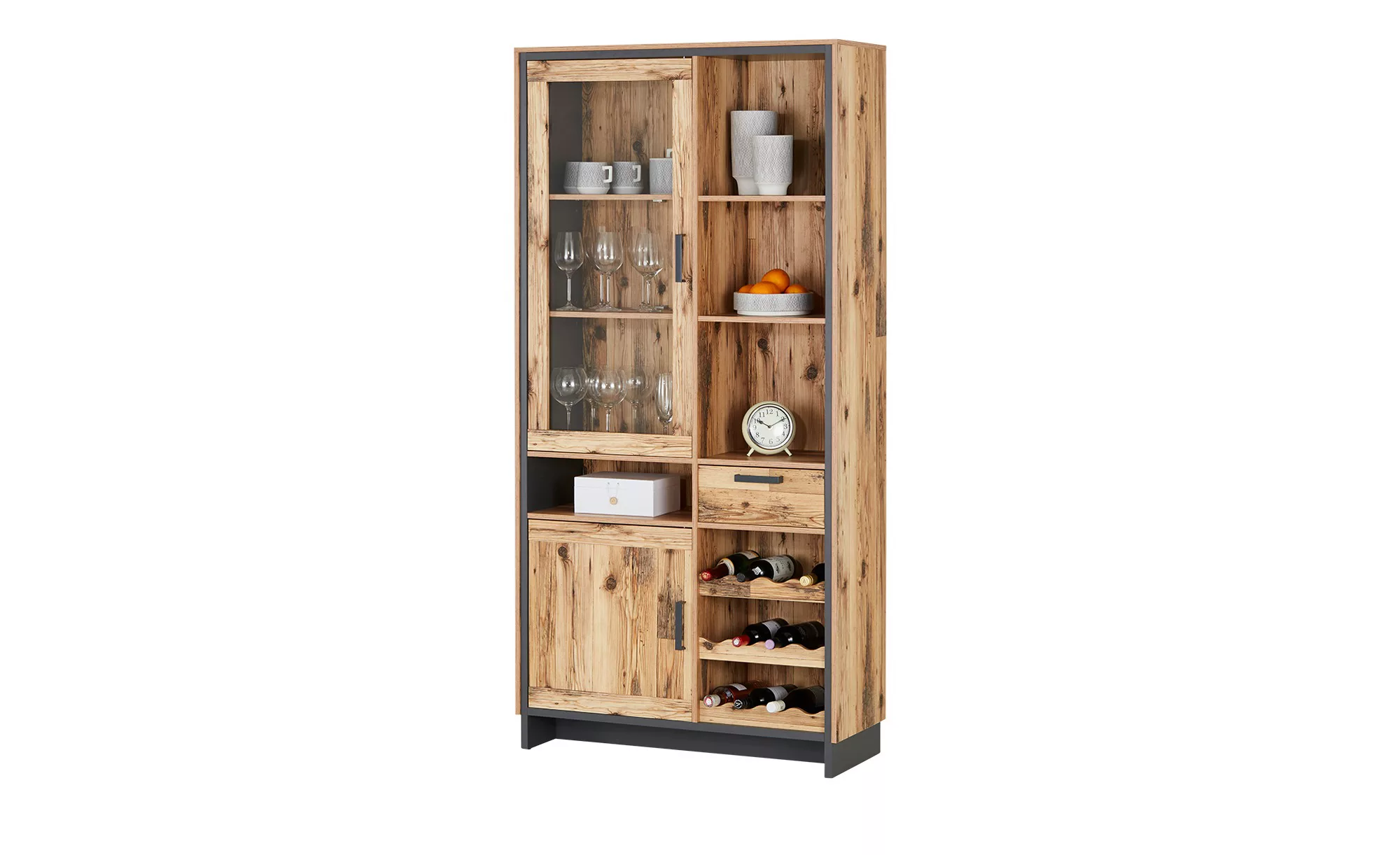 Vitrine  Pinto ¦ holzfarben ¦ Maße (cm): B: 100 H: 203 T: 38 Kommoden & Sid günstig online kaufen