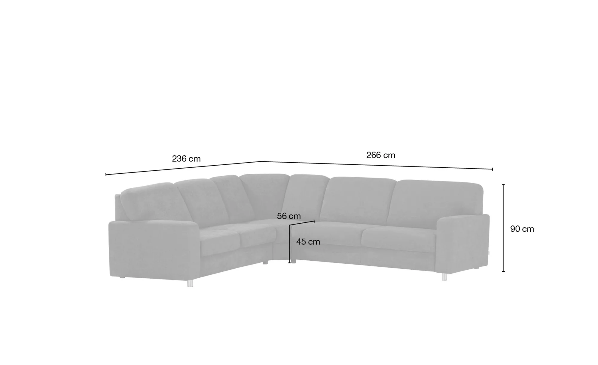 smart Ecksofa  Valencia ¦ braun ¦ Maße (cm): B: 236 H: 90 T: 266 Polstermöb günstig online kaufen