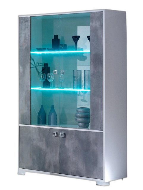 Xlmoebel Vitrine Vitrine Schrank Vitrinen Kommoden Glas Stil LED (1-St., Vi günstig online kaufen