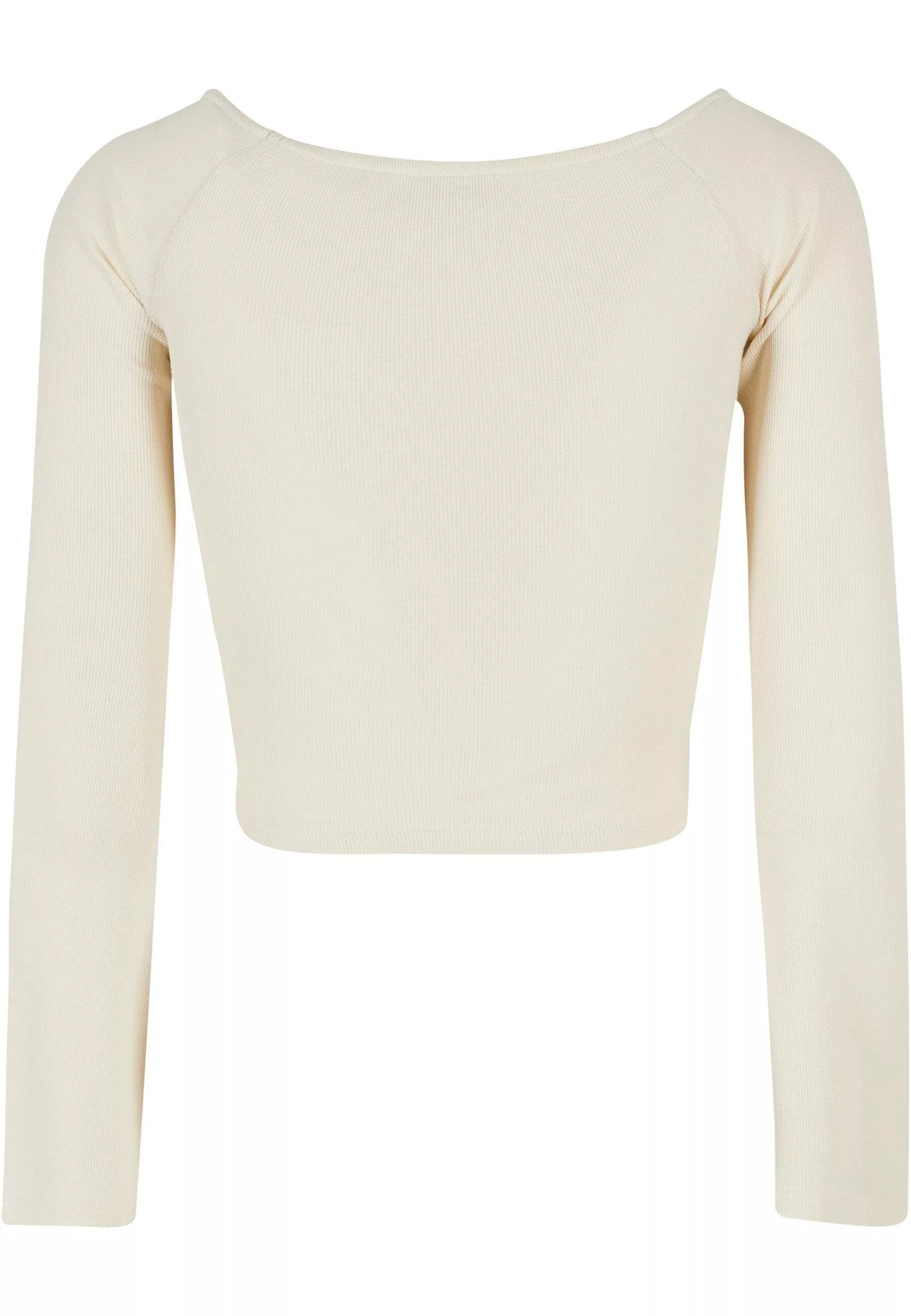 URBAN CLASSICS Langarmshirt "Urban Classics Damen Ladies Short Rib Wide V-N günstig online kaufen