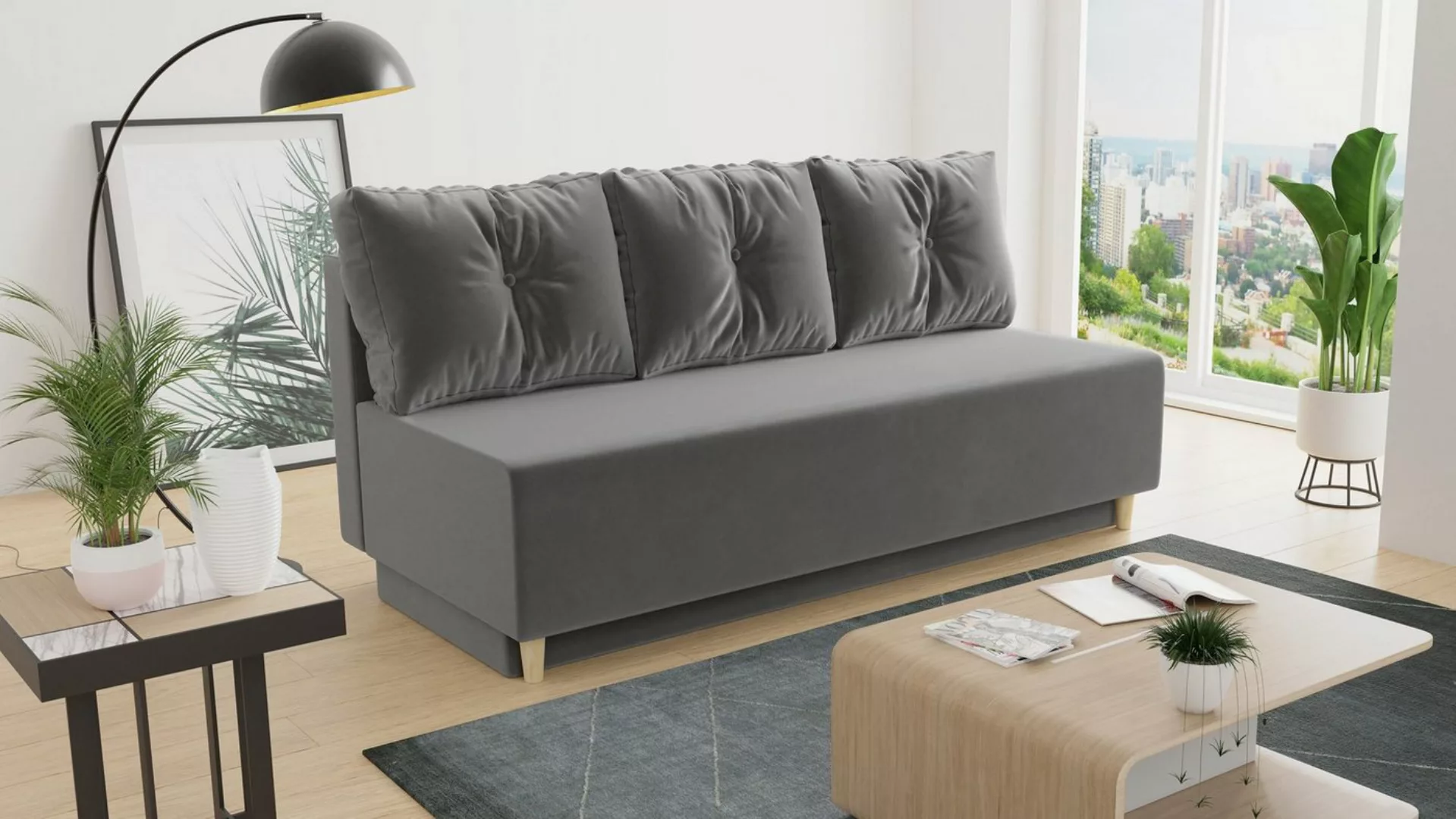 Sofnet Schlafsofa Mico, mit Schlaffunktion und Bettkasten, Bettsofa mit Hol günstig online kaufen