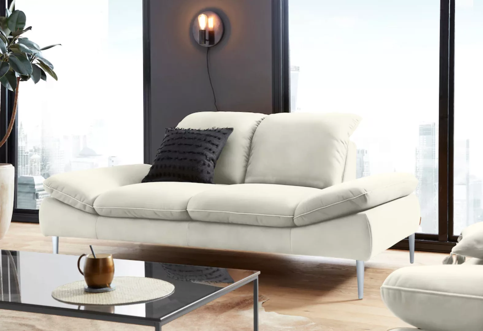 W.SCHILLIG 2-Sitzer enjoy&MORE, mit Sitztiefenverstellung, Füße silber matt günstig online kaufen