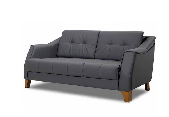 JVmoebel 2-Sitzer Wohnzimmer 2-Sitzer Sofa Leder Grau Holz Modernes Design günstig online kaufen