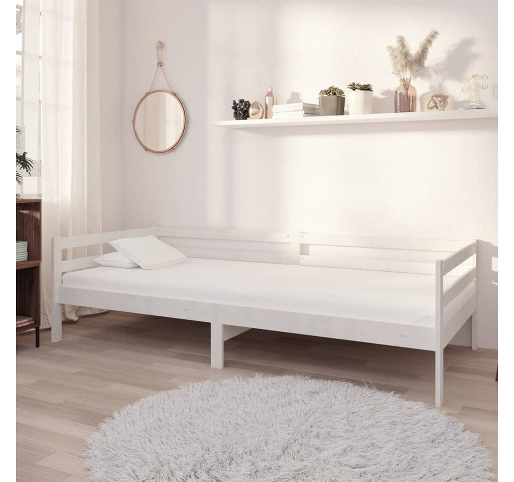 vidaXL Gästebett Tagesbett Gästebett mit Matratze 90x200 cm Weiß Kiefer Mas günstig online kaufen