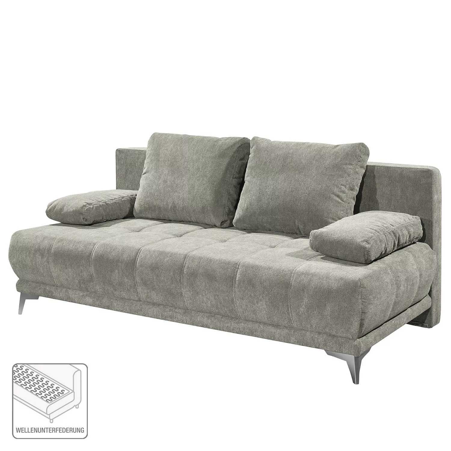 home24 loftscape Schlafsofa Carrum Grau Microfaser 203x86x101 cm mit Schlaf günstig online kaufen