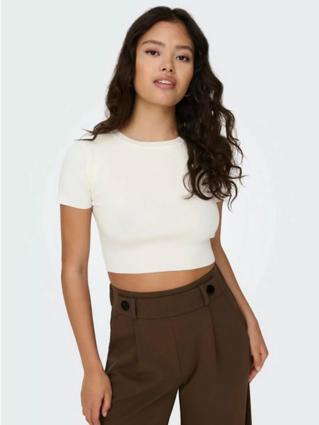 JACQUELINE de YONG T-Shirt Crop Top Kurzarm JDYCIRKELINE 5388 in Weiß günstig online kaufen