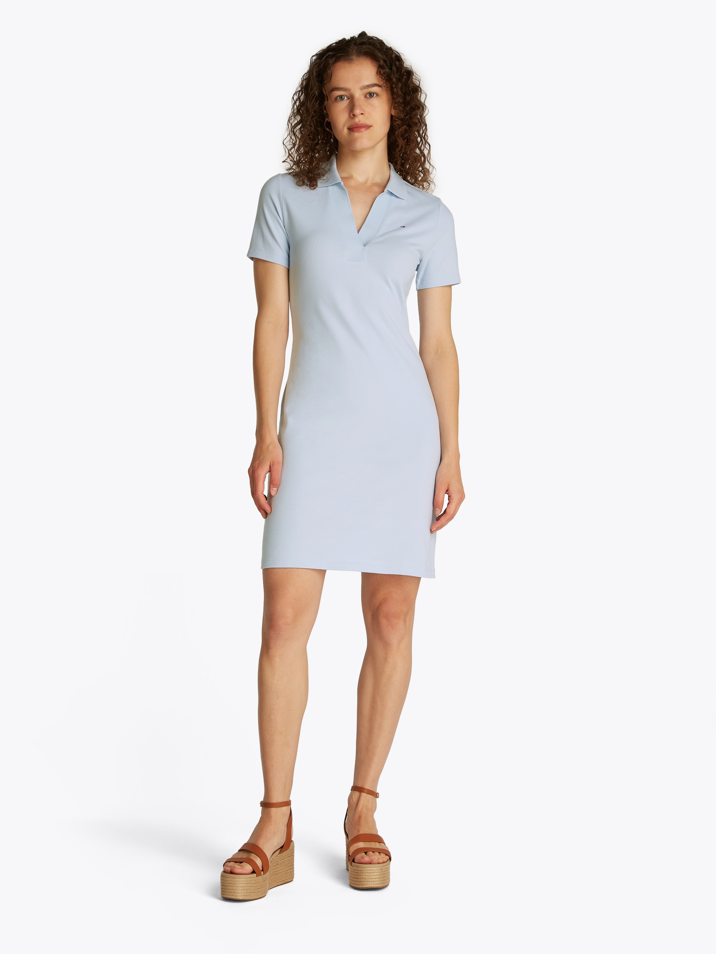 Tommy Hilfiger Polokleid "SLIM OPEN NK POLO DRESS SS", mit gestickter Tommy günstig online kaufen