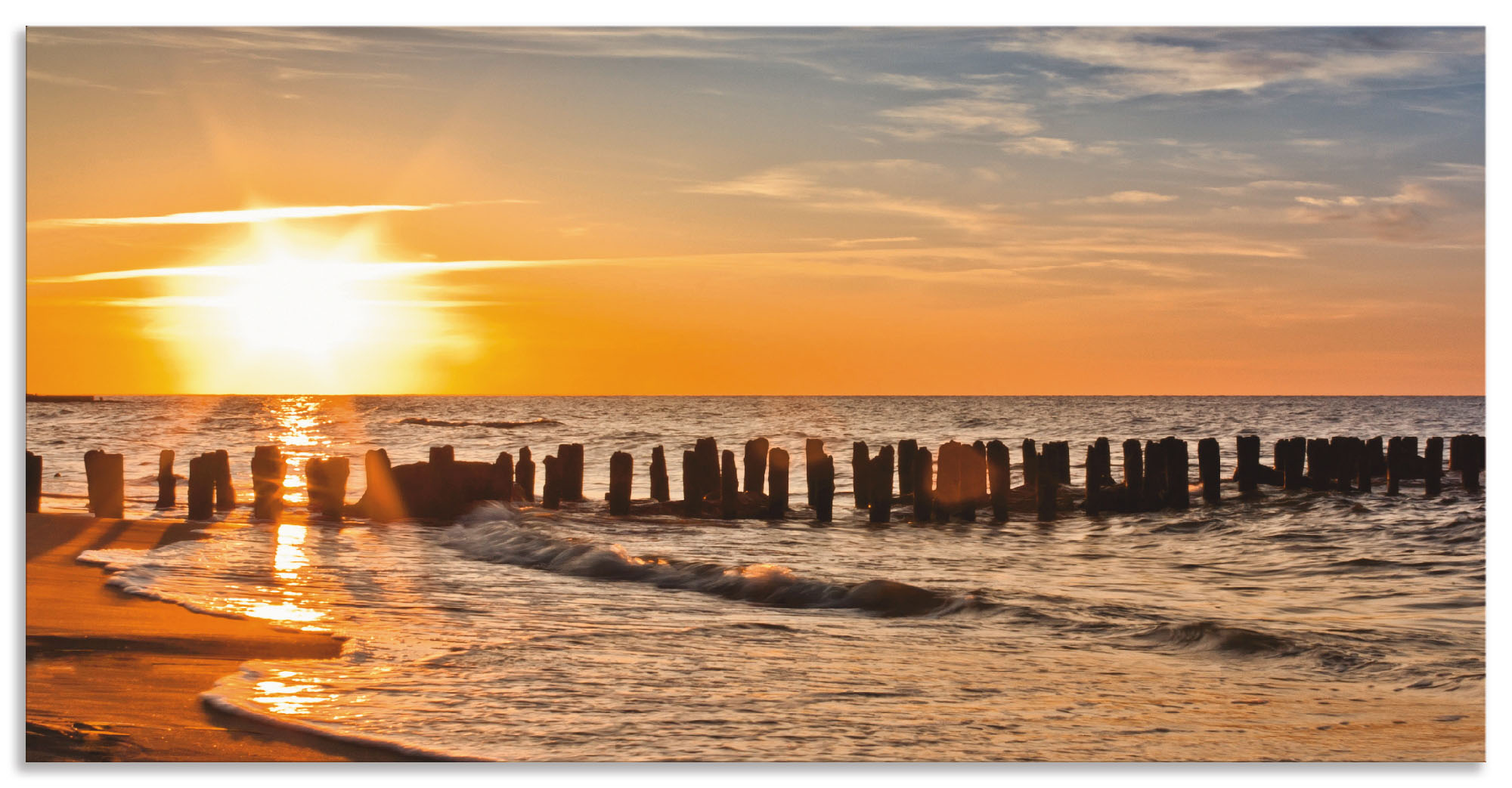 Artland Küchenrückwand "Schöner Sonnenuntergang am Strand", (1 tlg.), Alu S günstig online kaufen