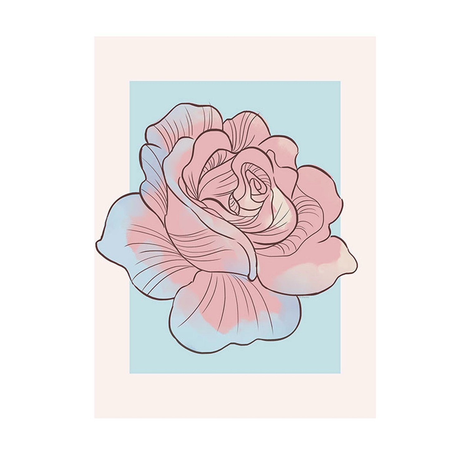 Komar Poster Rose Rosa und Blau 30 x 40 cm 610101 günstig online kaufen