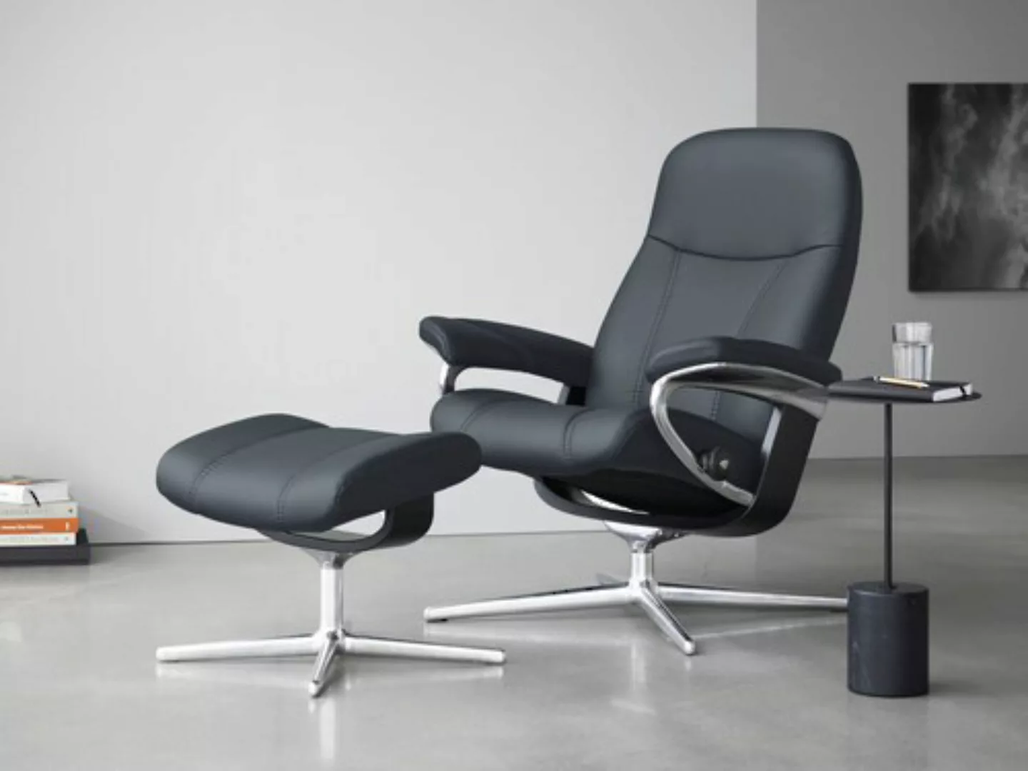 Stressless Fußhocker "Consul", mit Cross Base, Größe S, M & L, Holzakzent S günstig online kaufen
