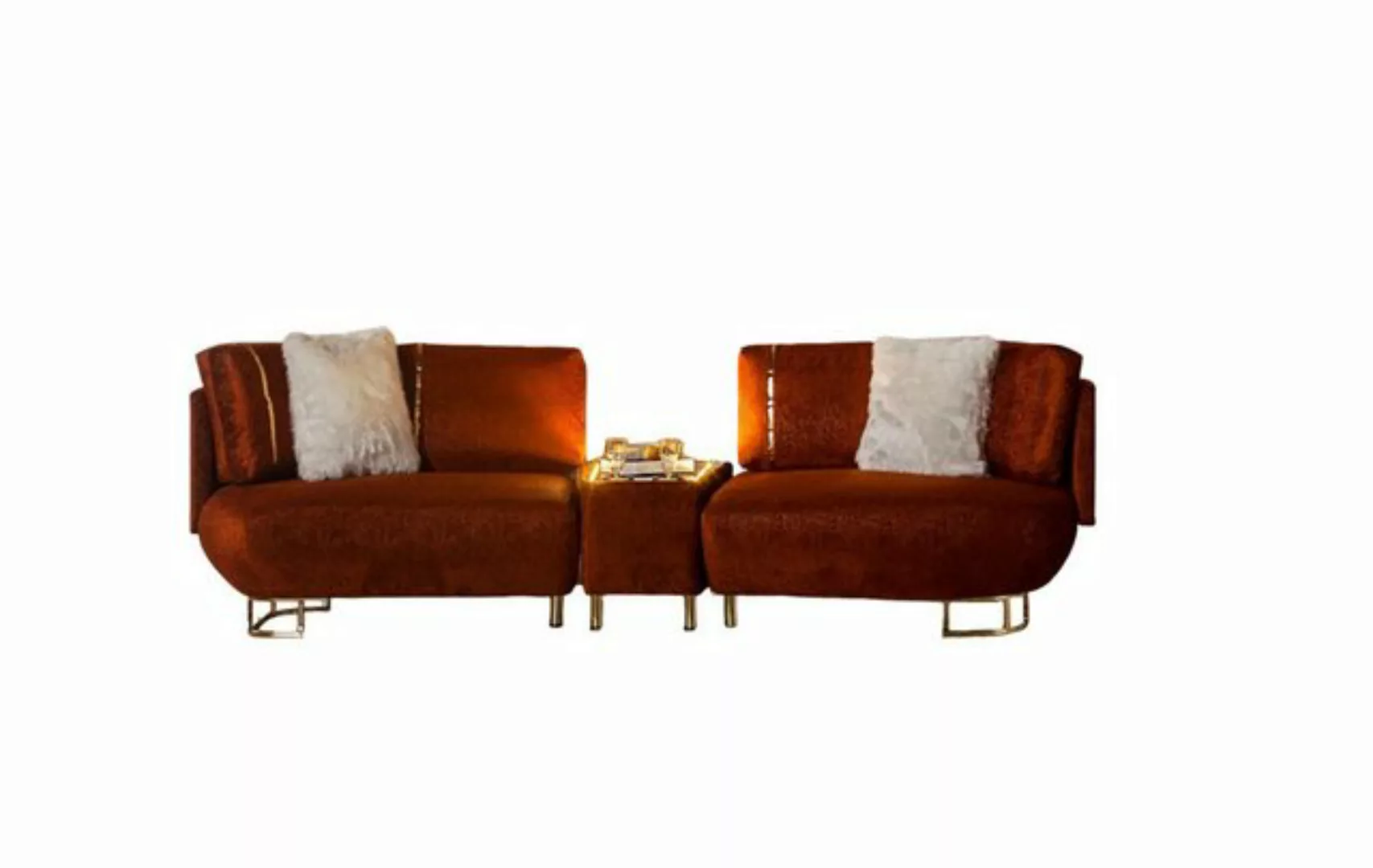 Xlmoebel 3-Sitzer Luxus Möbel Set: Designer 3-Sitzer Sofa mit Tisch in Oran günstig online kaufen