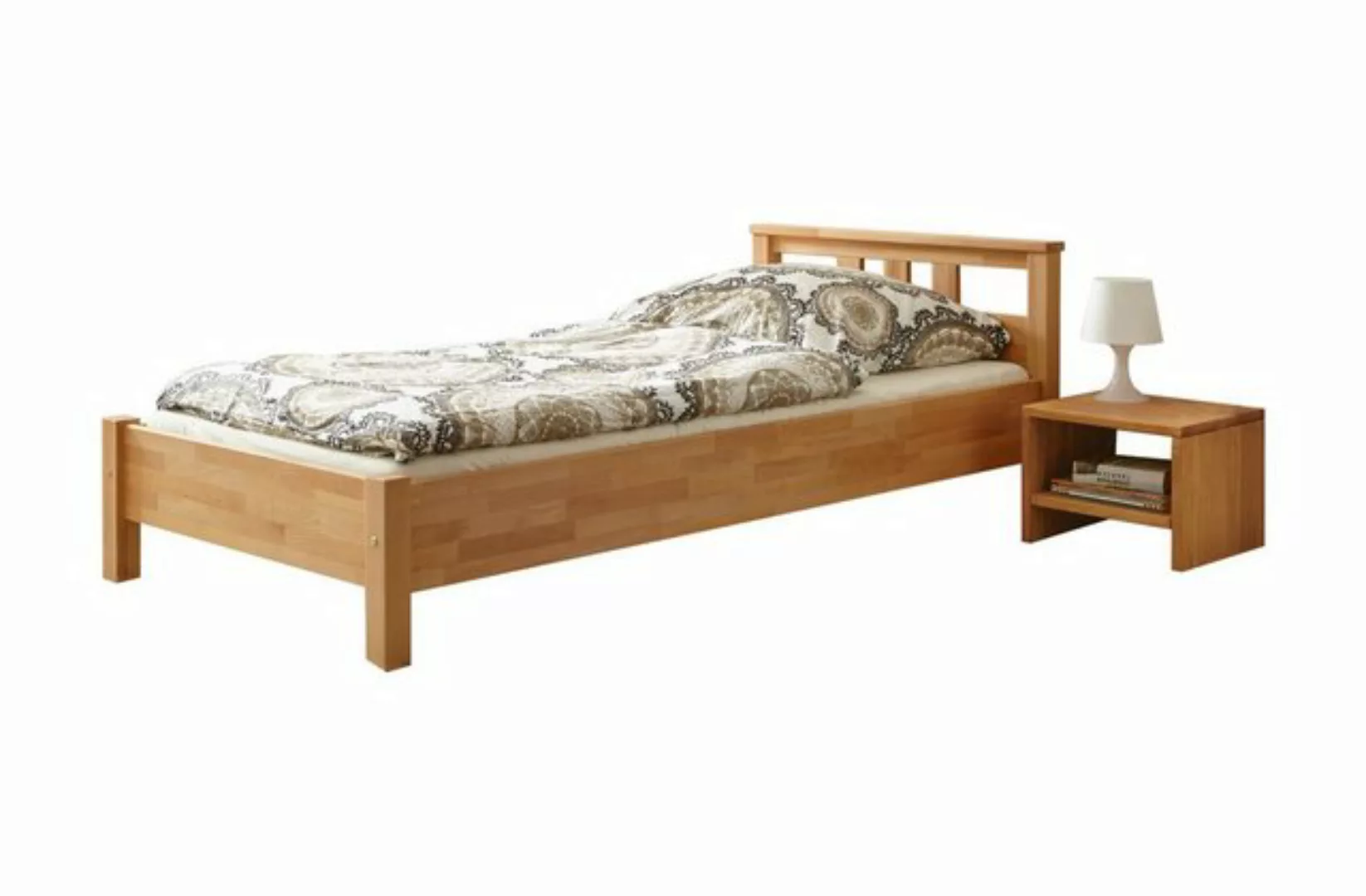 TICAA "Einzelbett und Doppelbett ""Merci"" Buche Bio-Geölt 90 x 200 cm" bra günstig online kaufen