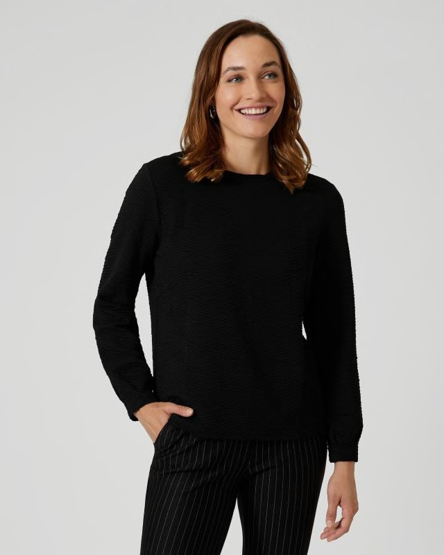 Fiora Blue Sweatshirt mit Alloverstruktur günstig online kaufen