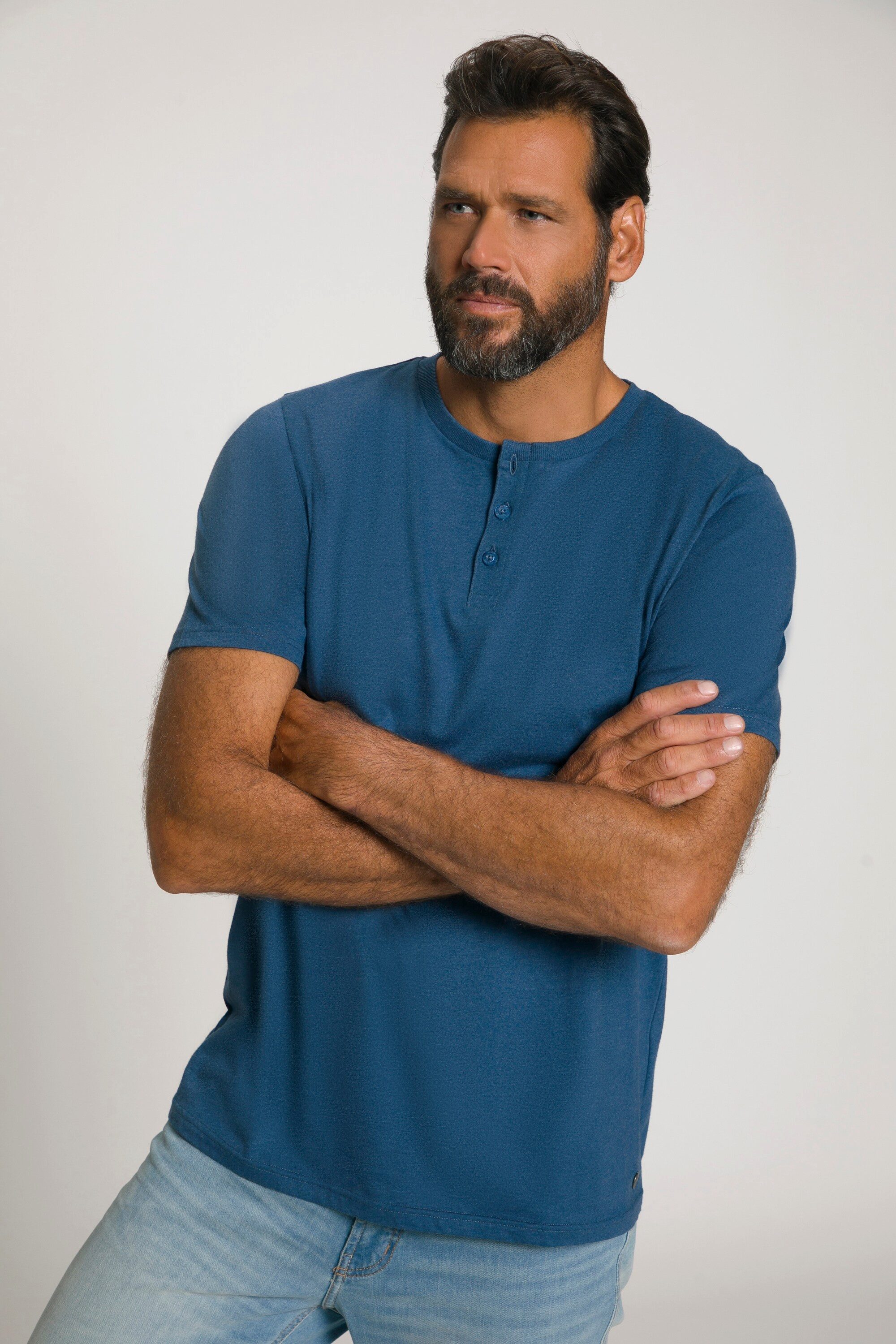 JP1880 T-Shirt JP1880 Henley Basic Knopfleiste günstig online kaufen