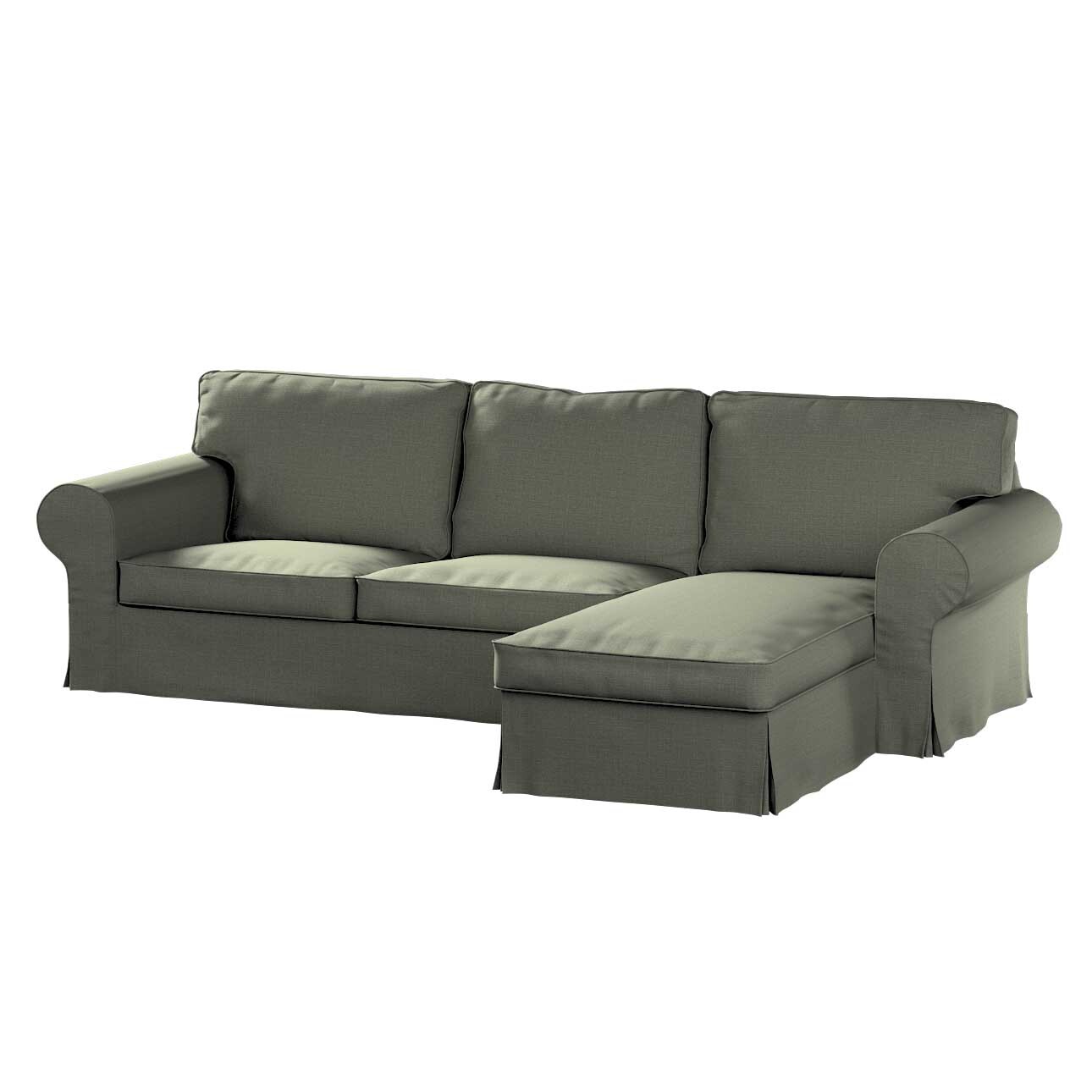 Bezug für Ektorp 2-Sitzer Sofa mit Recamiere, khaki, Ektorp 2-Sitzer Sofabe günstig online kaufen