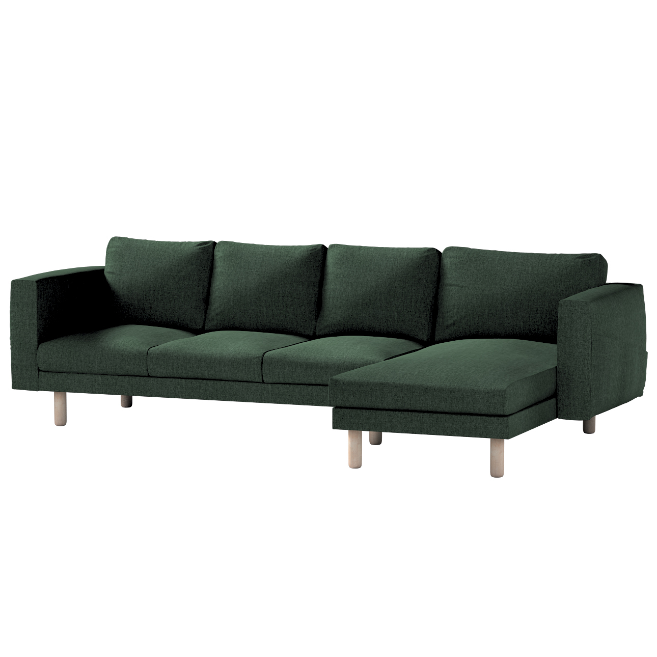 Bezug für Norsborg 4-Sitzer Sofa mit Recamiere, dunkelgrün, Norsborg Bezug günstig online kaufen