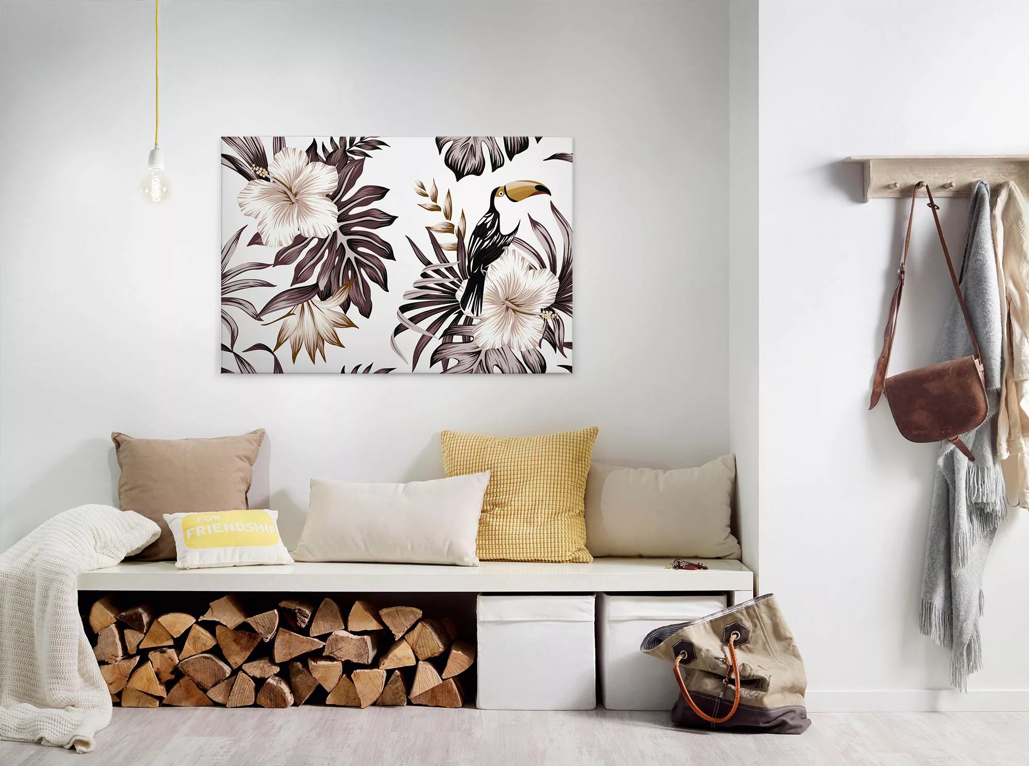 Bricoflor Tukan Bild Mit Hawaii Blumen Palmen Leinwand Bild Mit Hibiskus Un günstig online kaufen
