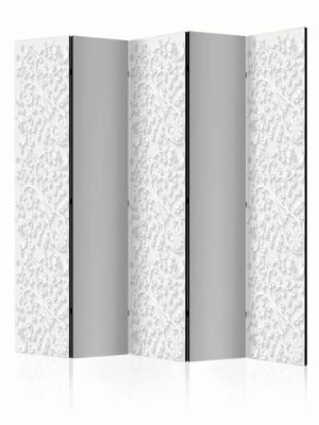 artgeist Paravent Room divider – Floral pattern II schwarz/weiß Gr. 225 x 1 günstig online kaufen