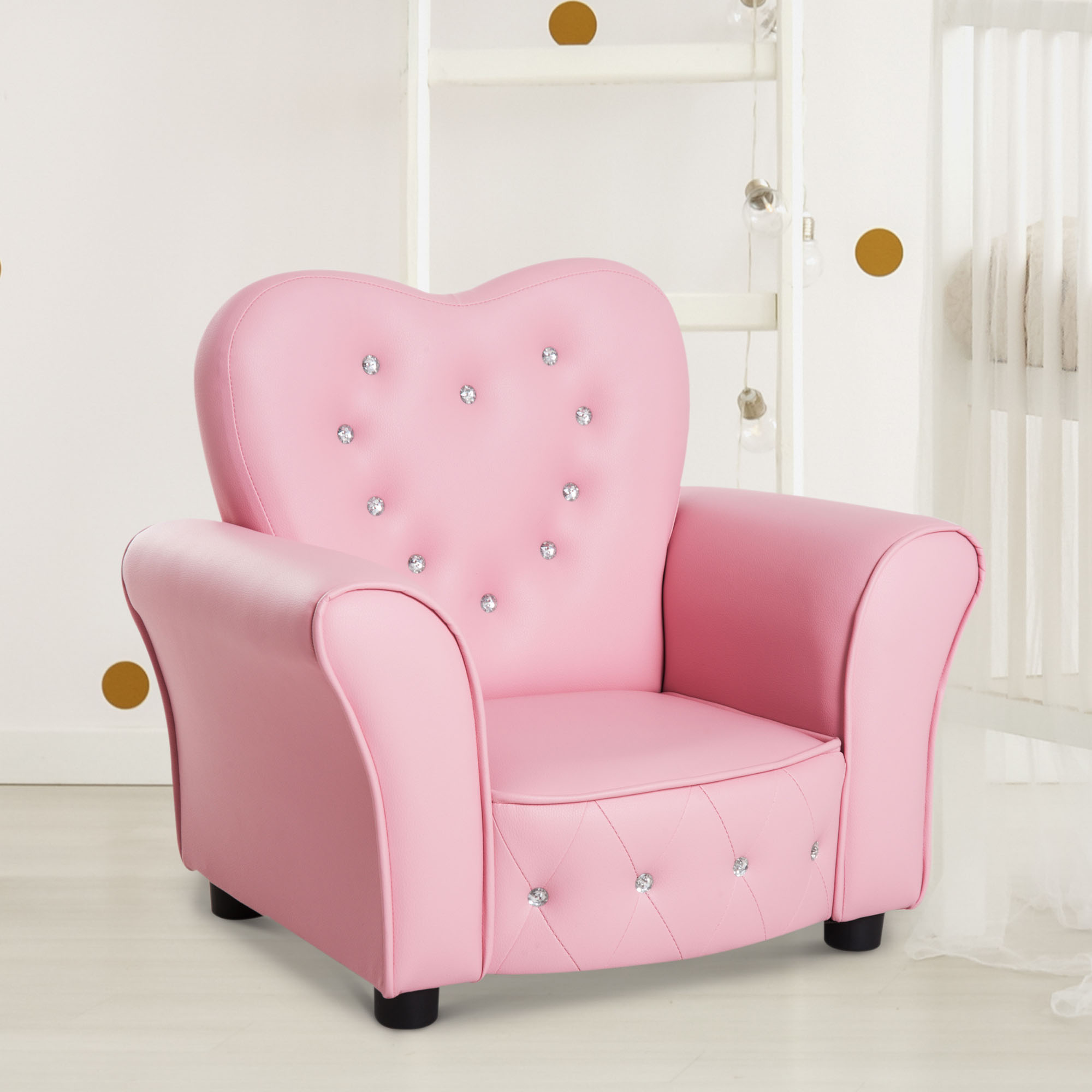 HOMCOM Kindersofa Prinzessin herzförmiger Kindersessel rosa gemütliches Kin günstig online kaufen