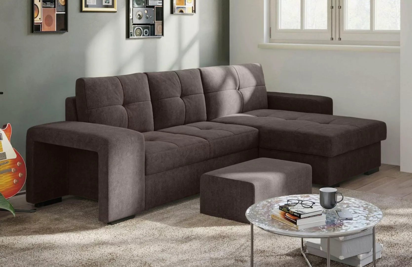 COTTA Ecksofa Mattina L-Form, inkl. Hocker, wahlweise mit Bettfunktion und günstig online kaufen