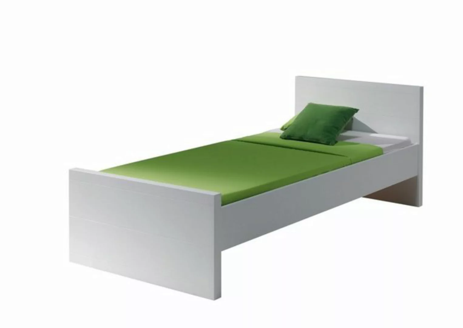 Natur24 Einzelbett Bett Einzelbett Lara MDF Weiß 90x200cm günstig online kaufen