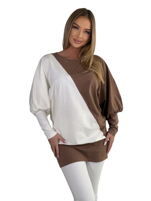 Mississhop Langarmshirt Bluse Tunika Longshirt mit Fledermausärmeln M.KIng günstig online kaufen