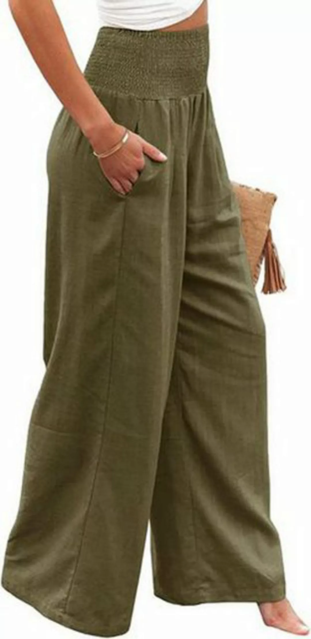 KIKI Loungepants Damen High-Waist Faltenhose mit weitem Bein günstig online kaufen