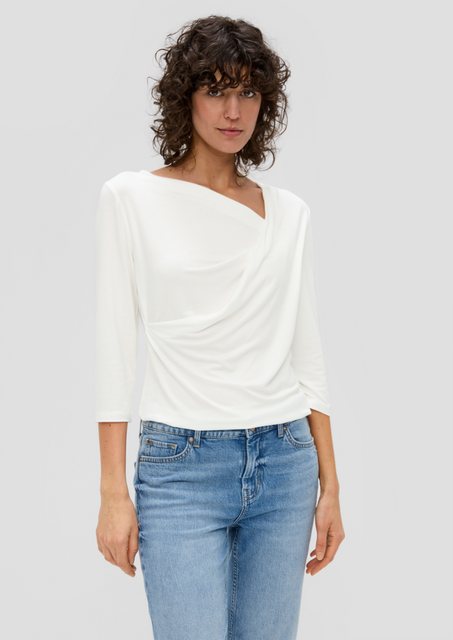 s.Oliver 3/4-Arm-Shirt Viskosestretch-Shirt mit Drapierung Raffung günstig online kaufen