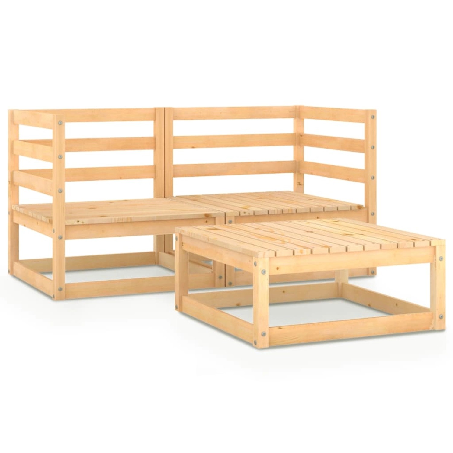 3-tlg. Garten-lounge-set Massivholz Kiefer günstig online kaufen