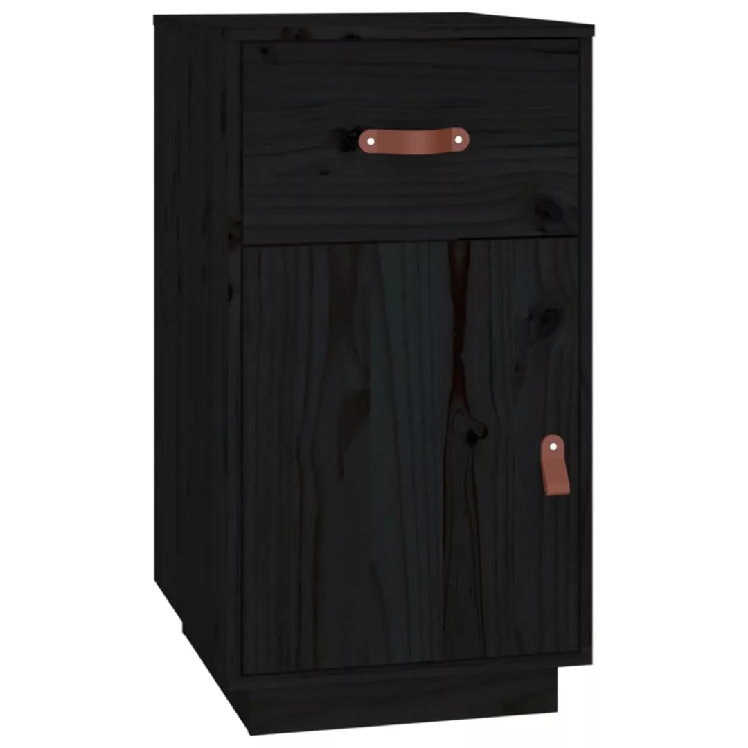 Vidaxl Schreibtisch-schrank Schwarz 40x50x75 Cm Massivholz Kiefer günstig online kaufen