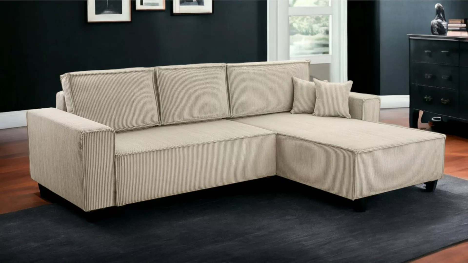 Möbel Punkt Ecksofa Wohnlandschaft Genf XL Größe, Farbe Anthrazit, Grau, Be günstig online kaufen