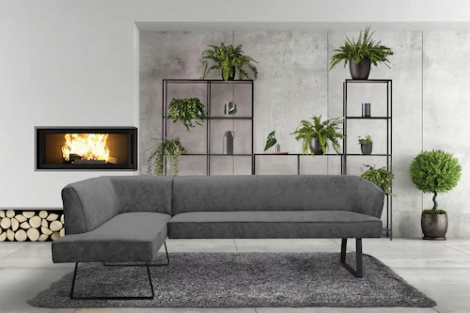 exxpo - sofa fashion Eckbank "Americano", mit Keder und Metallfüßen, Bezug günstig online kaufen