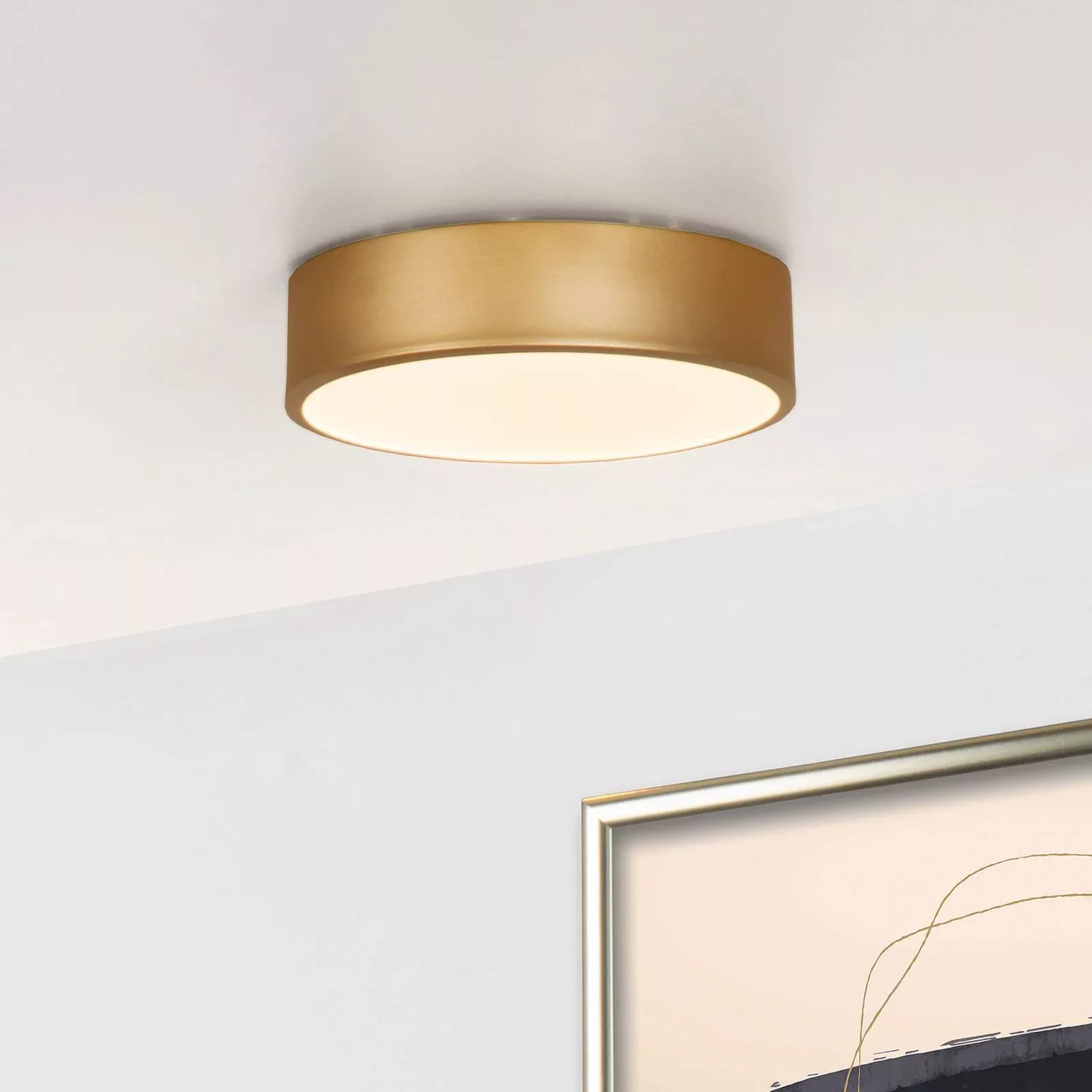 LED Deckenleuchte Unar in Gold-matt 12W 840lm 200mm günstig online kaufen