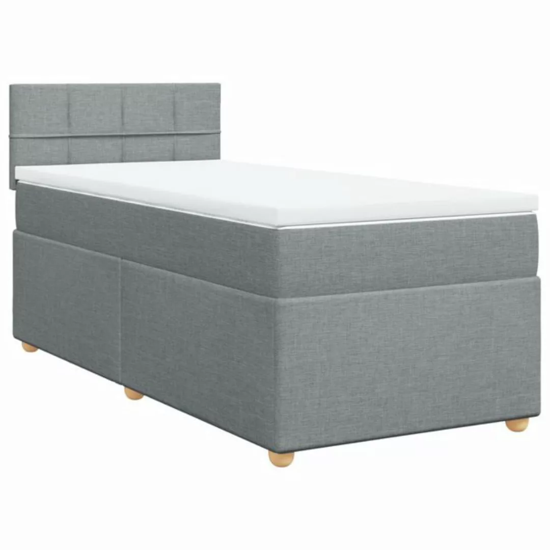 vidaXL Boxspringbett, Boxspringbett mit Matratze Hellgrau 80x200 cm Stoff günstig online kaufen