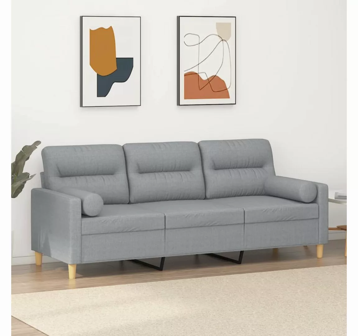 vidaXL Sofa Sofa mit Zierkissen Stoff, 180 cm, 3-Sitzer günstig online kaufen