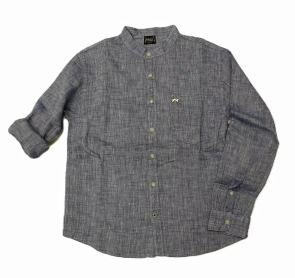 THREE OAKS Langarmhemd Three Oaks:J260093: 1/1 Arm Hemd mit Stehkragen günstig online kaufen
