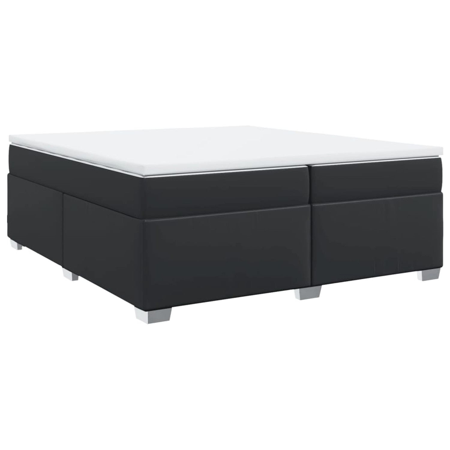 vidaXL Boxspringbett mit Matratze Schwarz 200x200 cm Kunstleder2106728 günstig online kaufen