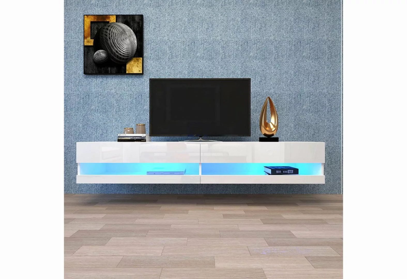 MODFU TV-Schrank LED TV Lowboard,Wandmontierter,TV-Ständer (mit LED-Beleuch günstig online kaufen