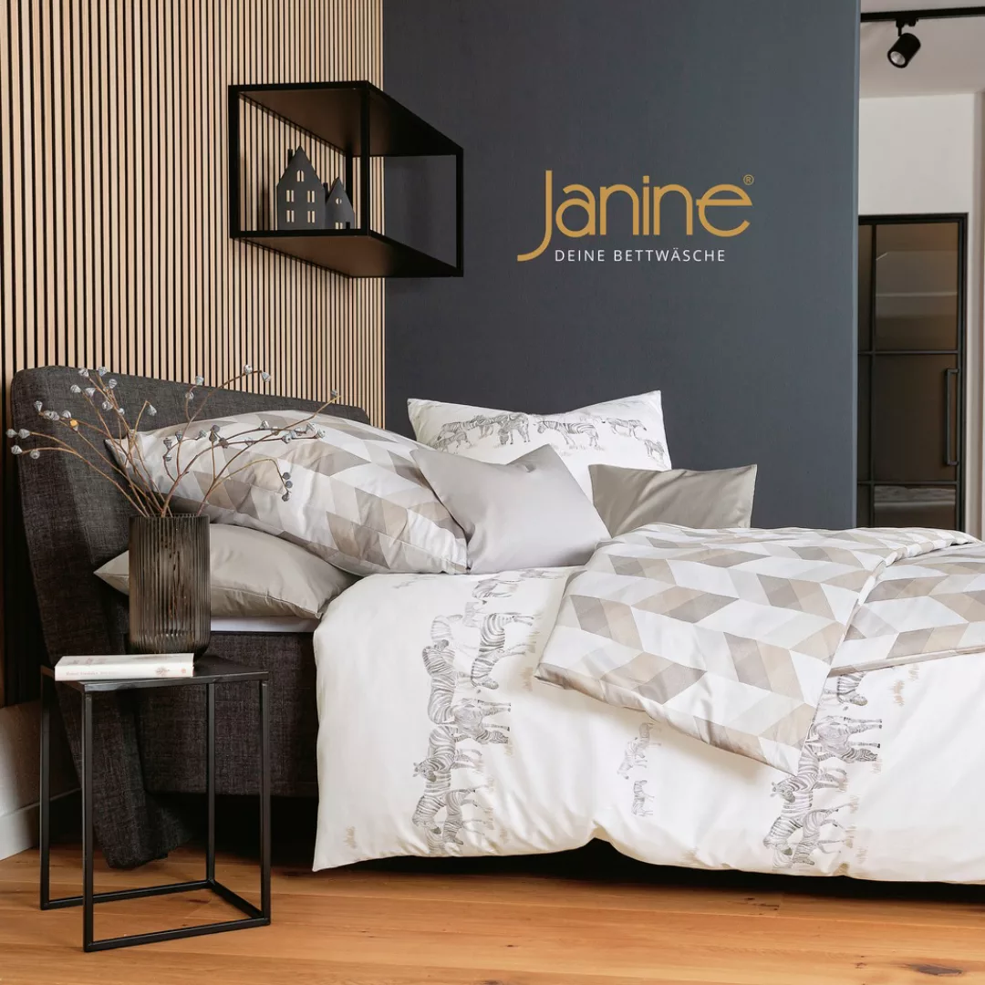 Janine Janine Mako-Satin Bettwäsche moments 98111 naturell Größe:  200x220 günstig online kaufen