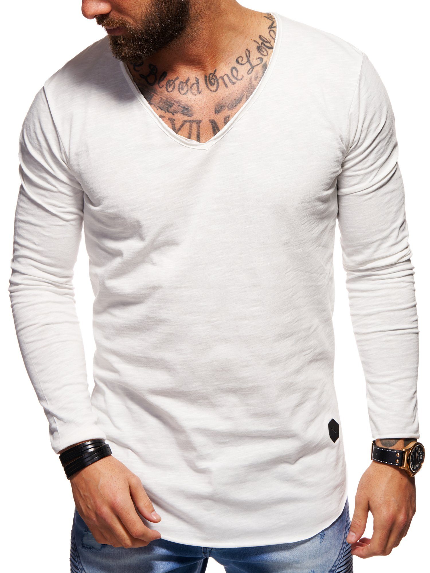 Style-Division Longsleeve SDJOLIET Basic V-Neck im günstig online kaufen