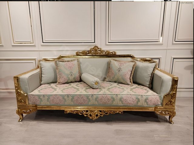 Xlmoebel Sofa Barock-beiges 3-Sitzer-Sofa in klassischem Stil Möbel Sofas, günstig online kaufen