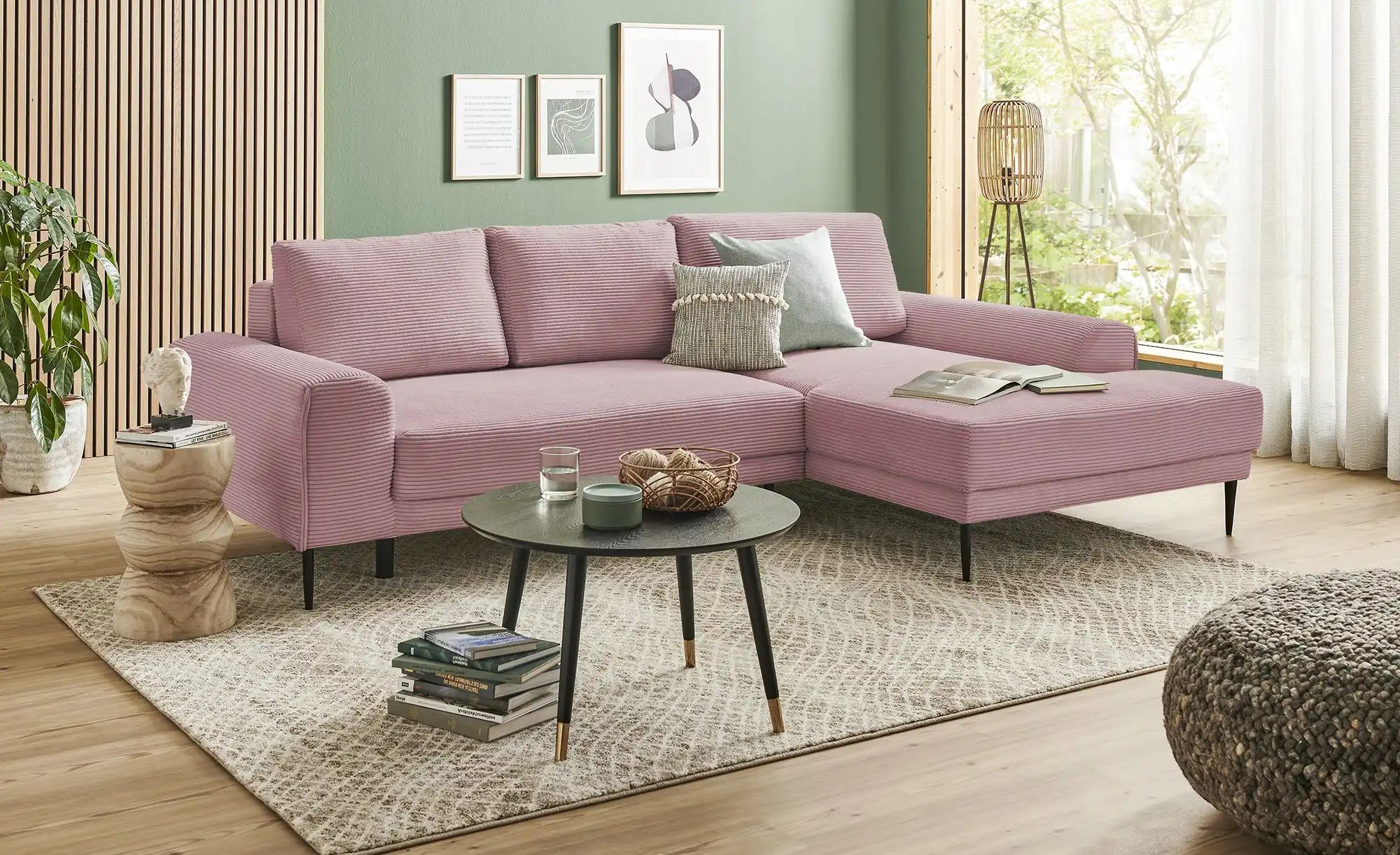 switch Ecksofa aus Cord Capitol ¦ rosa/pink ¦ Maße (cm): B: 276 H: 89 T: 17 günstig online kaufen